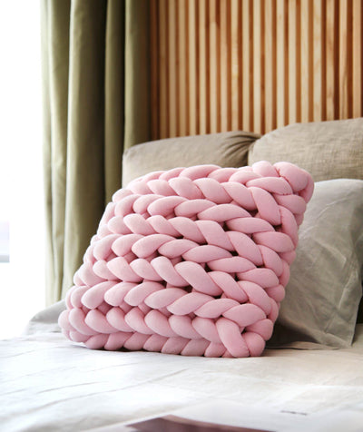 Hand-Knit Chunky Pillow