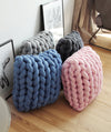 Hand-Knit Chunky Pillow