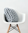 Hand-Knit Chunky Pillow